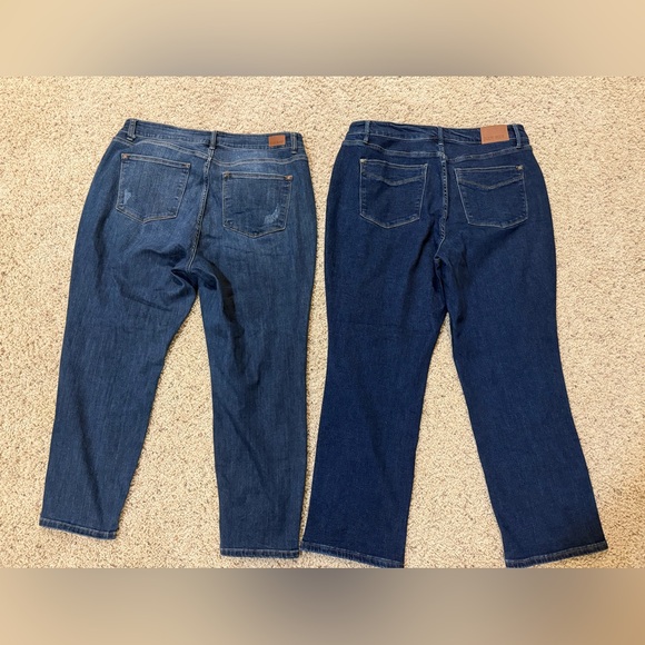 Judy Blue Dark and Medium Wash Straight and Relaxed fit Jeans - Picture 2 of 3